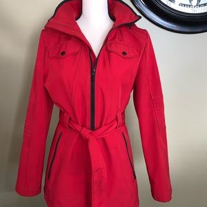 Red rain coat